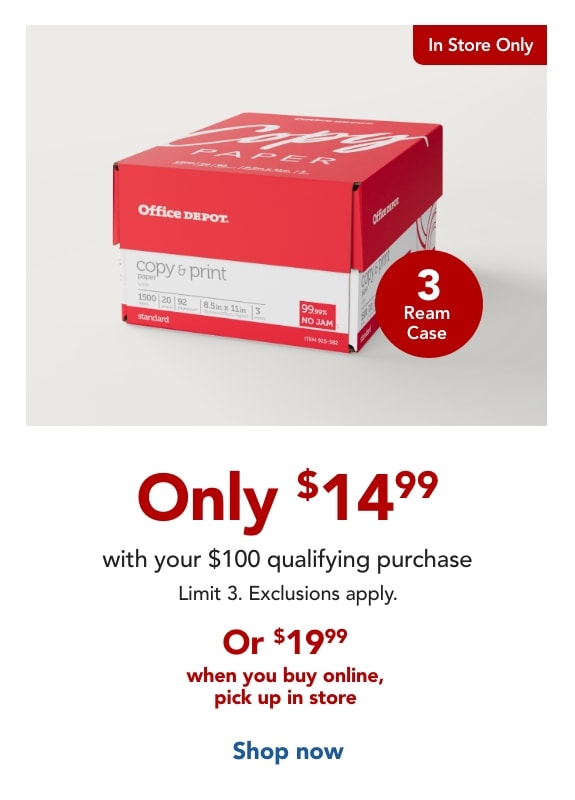 In store only- Only $14.99 with your $100 qualifying purchase