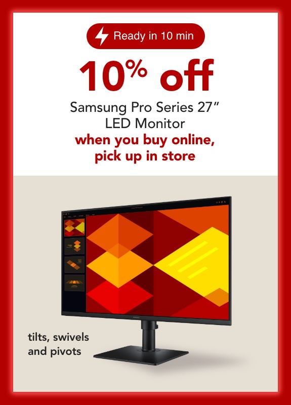 10% off Samsung S40GD Series 27" LED Monitor  when you buy online, pick up in store