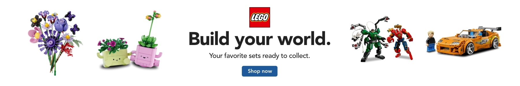 Build your world! From botanical gardens to high speed cards, Marvel heroes to creatures from imagination-LEGO brings your ideas to life. Every set is a new store waiting to be built.