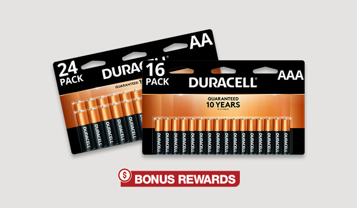 100% Back in Rewards on select Duracell® Coppertop AA/AAA 16 & 24 packs