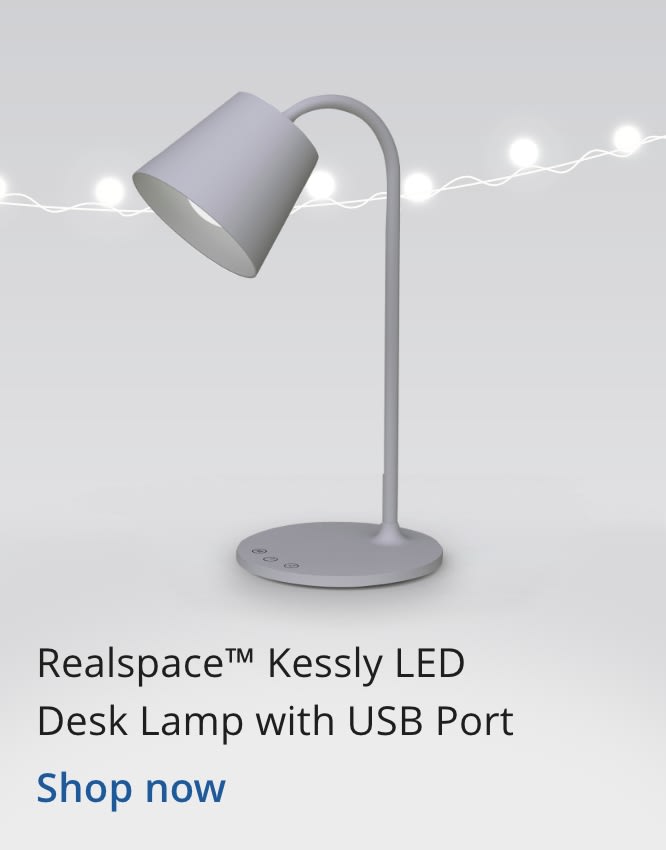 Realspace™ Kessly LED Desk Lamp with USB Port