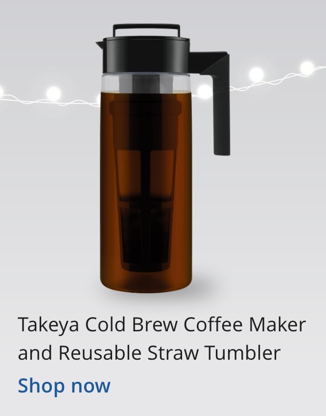 Takeya Cold Brew Coffee Maker and Reusable Straw Tumbler