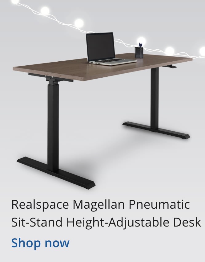 Realspace Magellan Pneumatic Sit-Stand Height-Adjustable Desk