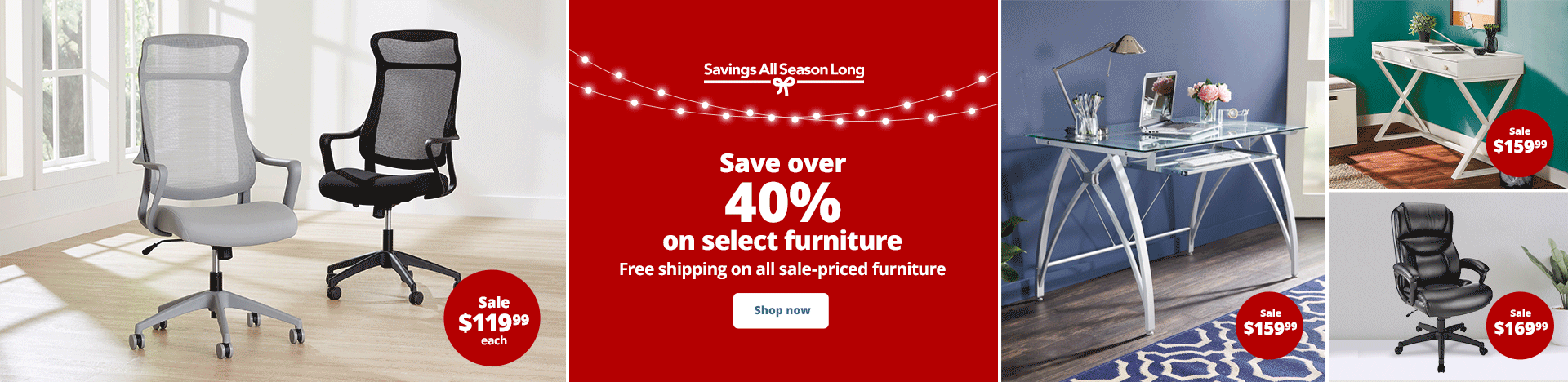 Save over 40% on select furniture. Free shipping on all sale-priced furniture