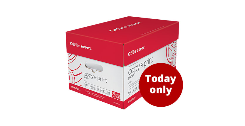 Today only - $38.99 Office Depot 10 Ream Case