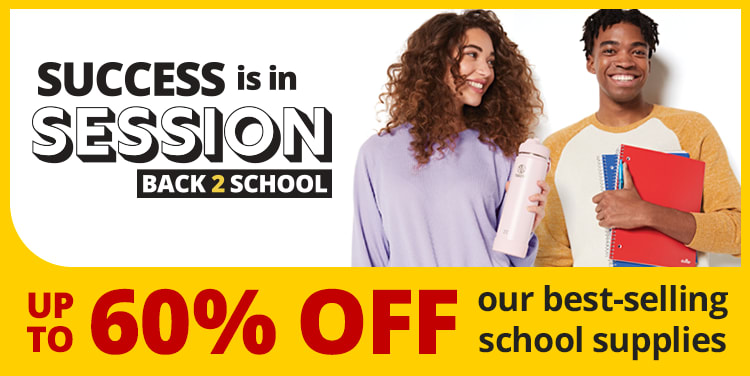 Back 2 school. Up to 60% off our best-selling school supplies