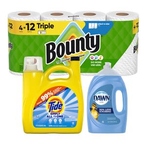 purchase on select Dawn, Cascade, Mr. Clean, Febreze, Tide, Bounty, Puffs, Swiffer, Charmin and Bounty brand products.