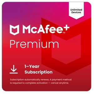 McAfee+ Premium first year subscription for rewards members only.