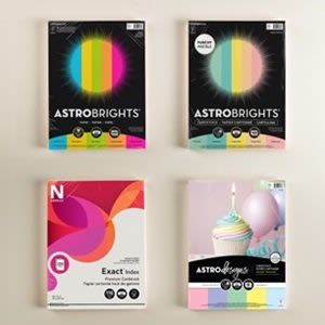 Astrobrights, Neenah, Exact &amp; Astrodesigns brand products.&nbsp;Mix or match of equal or lesser value.