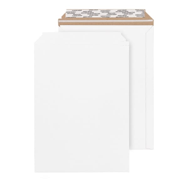 25 Pack Stay Flat Rigid Mailers, 9x12 Self-Adhesive White Cardboard  Envelopes for Shipping Photos, Magazines, Comic Books