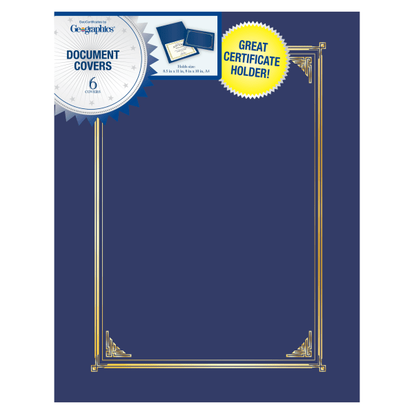 Geographics Certificates 8 12 x 11 Kensington Blue With Gold Foil Pack Of  15 - Office Depot