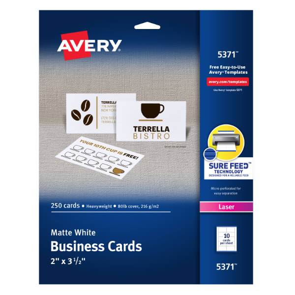 Avery® Invitation Cards, Matte White with Metallic Gold Borders, 5 x 7,  30 Flat Cards, 30 Envelopes (3325)