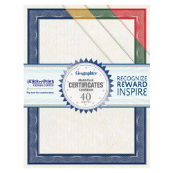 Geographics Traditional Awards Certificates - 60 lb Basis Weight - 8.5 Geographics Traditional Awards Certificates - 60 lb Basis Weight - 8.5