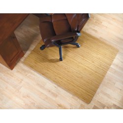 Realspace Bamboo Roll Up Chair Mat 48 x 52 Natural Office Depot