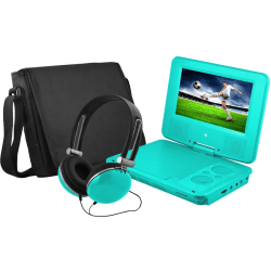 Ematic EPD707 Portable DVD Player Display 480 x 234 Teal DVD R