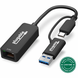 Adaptateur Ethernet USB-C Gigabit – Pour PC Portable, Tablette, Téléphone | Double Port USB + Charge PD 60W | Plug & Play | Salle De Réunion, Gaming, Bureau