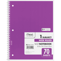 Lined Paper Mead Spiral Notebooks College Ruled Paper Note Books Home School 