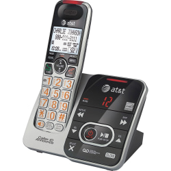 Silver/Black with 4 Handsets AT&T DECT 6.0 Expandable Cordless Phone with Answering System 