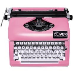 The Oliver Typewriter Company Timeless OTTE 1639 Manual Typewriter Pink -  Office Depot