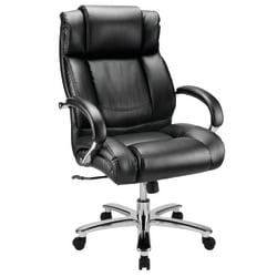 WorkPro 15000 Big Tall Bonded Leather High Back Chair BlackSilver