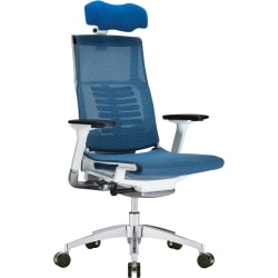 Raynor Powerfit Ergonomic Mesh High Back Executive Office Chair BlueWhite Office Depot