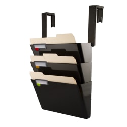 Innovative Storage Designs Hanging Wall File Set Of 3 Letter Size Black Office Depot