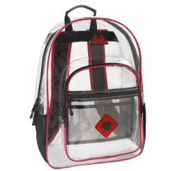 Red clear backpack top