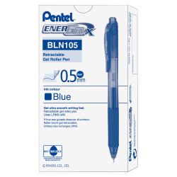 Pentel EnerGel X Retractable Liquid Gel Pens Fine Point 0.5 mm Blue Barrel  Blue Ink Pack Of 12 Pens - Office Depot