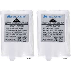 Midland Rechargeable Battery Pack - For Radio - Battery Rechargeable - 700 mAh - 3.6 V DC - 2 / Pair Midland Rechargeable Battery Pack - For Radio - Battery Rechargeable - 700 mAh - 3.6 V DC - 2 / Pair