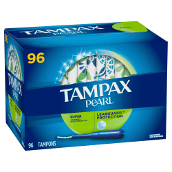 Tampax Pearl Unscented Super Tampons Box Of 96 Tampons - Office Depot