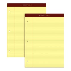 Double Sheets Pad 12 Pads 8 1/2 x 11 3/4 Narrow/Margin Pad Canary 100 Sheets 