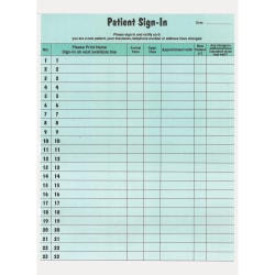 Tabbies Patient Sign-In Label Forms - 125 Sheet(s) - 11