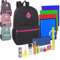 Trailmaker Girls Backpacks With 30 Piece School Supply Kits Assorted Colors Pack Of 12 Sets Office Depot