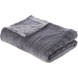 Pure Enrichment PureRelief Radiance Deluxe Heated Blanket Twin Size Gray Office Depot