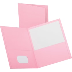 Oxford Twin Pocket Portfolios 8 12 x 11 Pink Pack Of 25 - Office Depot