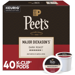 Peets Coffee Major Dickasons Blend Coffee K Cup Pods Box Of 40 - Office  Depot
