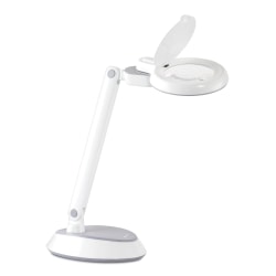 OttLite Wellness Series Space Saving LED Magnifier Desk Lamp 14 34 H White Office Depot