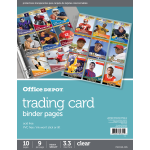 Office Depot Brand Trading Card Binder Pages 8 12 x 11 Clear Pack