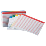 Office Depot Brand Color Coded Ruled Index Cards 3 x 5 Assorted Colors Pack  Of 100 - Office Depot