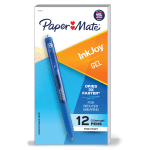 Poppin Retractable Gel Pens, Fine Point, Blue Ink, 12/Pack (108803)