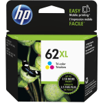 HP® 62XL High Yield Tri-color Original Ink Cartridge (C2P07AN#140)