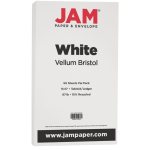 Jam Paper Vellum Bristol Cardstock, 8.5 x 11, 67 lb Cream, 50 Sheets/Pack, Beige