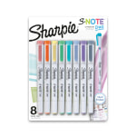 Sharpie S-Note Duo Dual-Tip Markers - Chisel, Bullet Marker Point Style - Assorted - 6 / Box