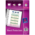 Avery Secure Top Sheet Protectors For Letter 8 12 x 11 Sheet 3 x Holes Ring  Binder Clear Polypropylene 75 Bundle - Office Depot