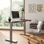 FlexiSpot E7 Electric 60 W Height Adjustable Standing Desk BambooSilver -  Office Depot