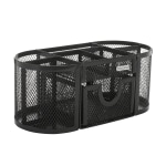 Rolodex Mesh Oval Pencil Cup And Organizer 3 78 H x 4 12 W x 9 516 D Black  - Office Depot