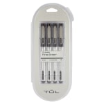 TUL® Fine Liner Felt-Tip Pen, Fine, 1.0 mm, Silver Barrels, Assorted Inks,  Pack Of 4 Pens