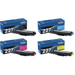 Brother TN227 High-Yield Black and Cyan, Magenta and Yellow Toner Cartridges, Pack of 4, TN227SET-OD