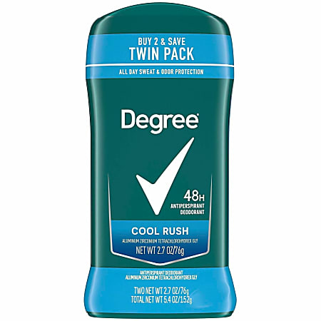 DEGREE FOR MEN AP ADV COOL RUSH 6(2) 2.7 OZ. (2 IPK) product package