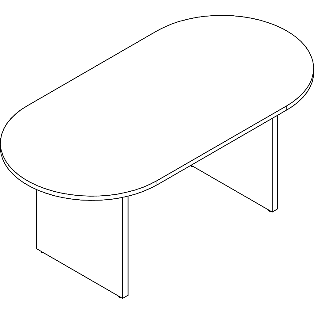 Lorell Prominence 2.0 Racetrack Conference Table 29 H X 72 W X 36 D X 1 Thickness Top Gray